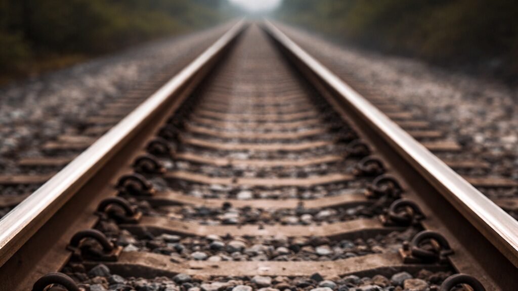 Ilustración de un tren de carga recorriendo un corredor férreo entre montañas, representando el proyecto del tren que conectará Boyacá, Cundinamarca y el Caribe colombiano.